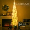 7ft Pencil Christmas Tree, Slim Artificial Christmas Tree with Realistic Branches and Warm White LED Lights - 4 of 4