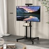Tangkula Mobile TV Stand for 32-70 inch Flat or Curved TVs up to 110 lbs w/AV Shelf - 2 of 4