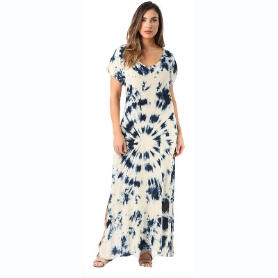 Riviera Sun Casual Short Sleeve Maxi Dress with Side Slit 21771-CHR-L
