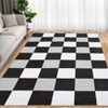 Washable Modern Checkered Plaid Rug Non Slip Low Pile Rug Soft Geometric Throw Floor Cover Foldable Indoor Carpet for Living Room Bedroom Playroom - 3 of 4