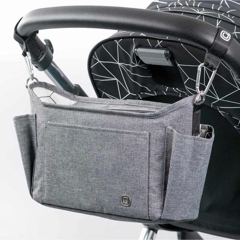 Diono Buggy Buddy XL Universal Stroller Organizer, Cup Holders, Secure Attachment, Zip Pockets, Gray, 4 of 6