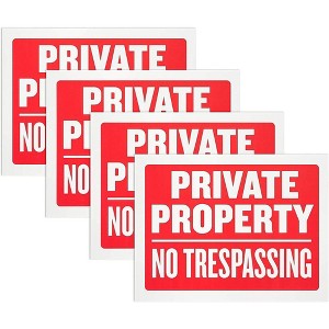 Private Property No Trespassing Sign 9 x 12 Inch Weatherproof, Water Resistant, Easy to Mount, Indoor & Outdoor Keep for Home Safety & Privacy - 1 of 4