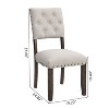 NicBex Tufted Buttons Dining Chair Set of 2 Modern Comfy Kitchen Chairs with Wood Legs and Nailhead Trim,White - image 3 of 4