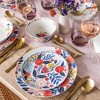 over&back Set of 4 Jess Phoenix Hand-Finished Stoneware Salad Plates with In-Glaze Floral Decal: Round, Microwave & Dishwasher Safe - 2 of 4
