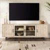 NicBex TV Stands for 80 inch TV,Modern Entertainment Center with 2 Wood Doors and 2 Glass Doors,TV Console for Living Room,Bedroom,Home,Light Brown - 2 of 4