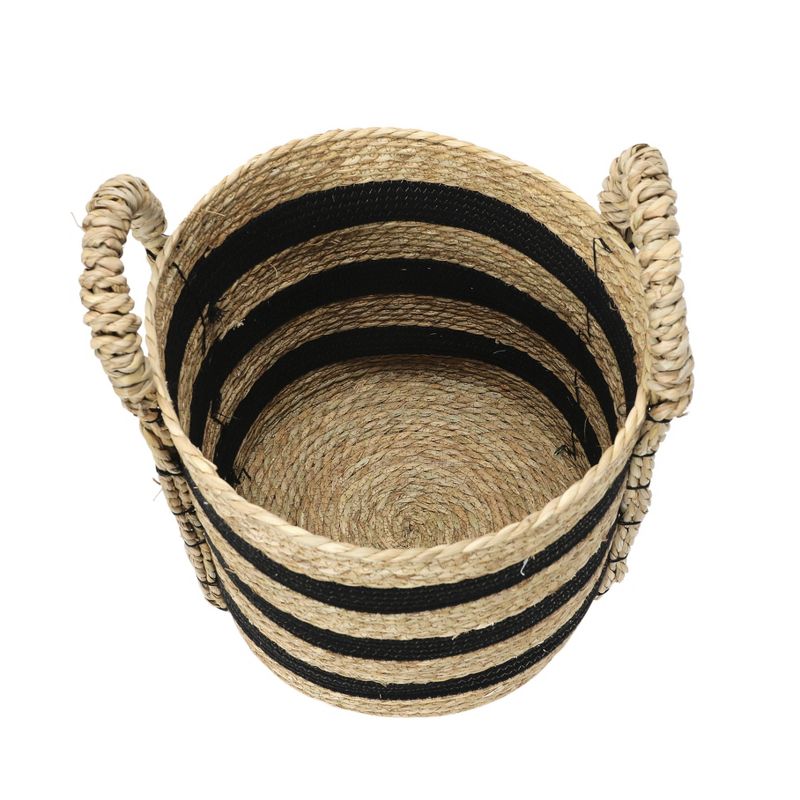 Household Essentials Braided Handle Basket Black/Natural, 6 of 9