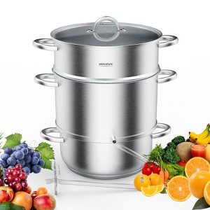ROVSUN 8.5 Quart Juice Steamer Stainless Steel, Ideal for Making Juice, Jelly, Pasta - 1 of 4