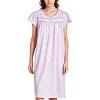 YafeMarte Women’s Short Sleeve Cotton Blend Nightgown with Lace Trim and Floral Design - 3 of 4