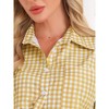 INSPIRE CHIC Women's Plaid Pattern Short Sleeve Button-Down Shirt and Shorts with Pockets 2 Pcs Pajamas Sets - 4 of 4