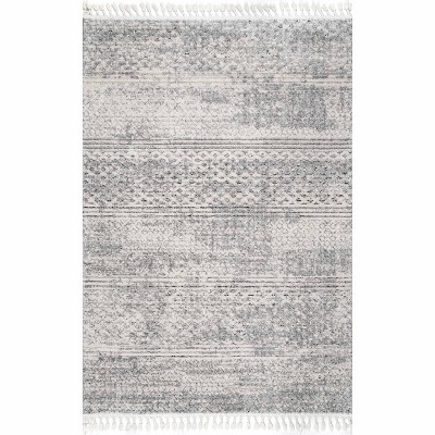 Nuloom Lira Textured Geometric Tassel Indoor Area Rug