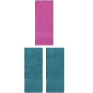 REGALWOVEN 3 Pack Solid Stripe Absorbent Soft Decorative Hand Towels for Bathroom 13" x 30" - 1 of 4