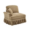 Vynxaria Modern Chenille Sofa Light Coffee, W/1 Pillow, Detachable Ruffle Skirts (2 Styles), Multi-Module (L-Shaped/Chaise) - 2 of 4