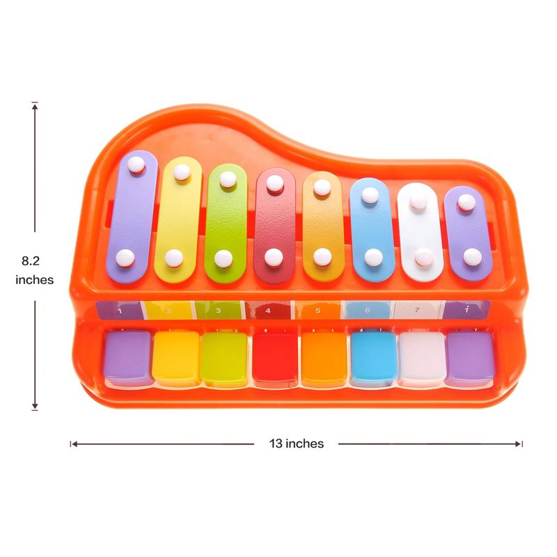 Insten 2-in-1 Toy Xylophone & Piano with Music Songbook Sheet, Musical Instruments for Kids, Baby & Toddlers, 2 of 4