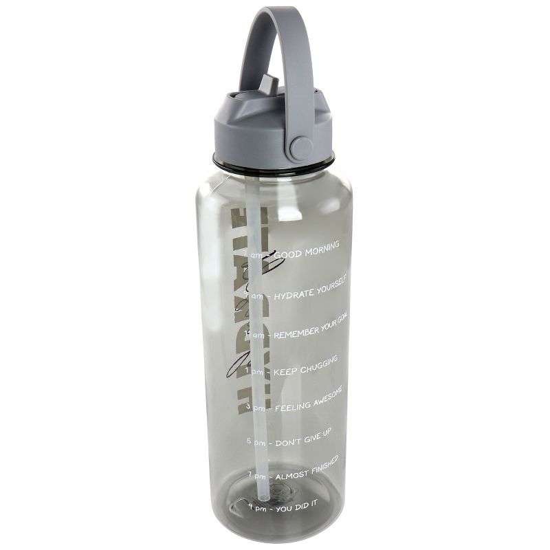 Gibson Home Brever 50oz Hydrate Yourself Hourly Motivation Water Bottle in Grey, 2 of 8