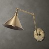 Uttermost Exeter 1-Light Adjustable Wall Sconce – 28"H x 8"W Aged Brass Metal Cone Shade Classic Design - 2 of 4