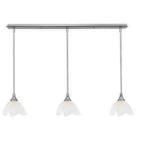 Toltec Lighting Any 3 - Light Chandelier in  Brushed Nickel with 7" Gold Ice Shade - 1 of 1