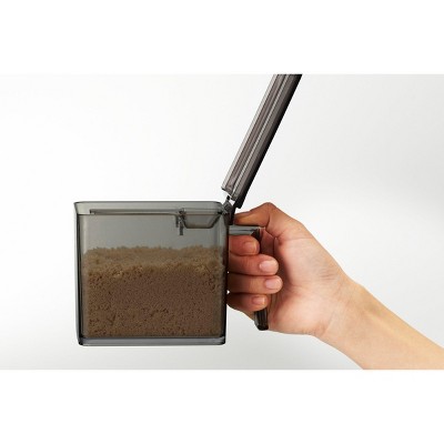 Large Black Plastic Spice Jar with Flip Top Lid