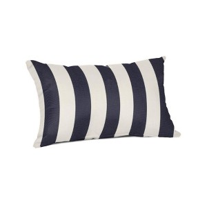 Casual Cushion Stripe Sunbrella Fabric 1-Piece Indoor/Outdoor Lumbar Pillow, 19"W x 12"L - 1 of 4