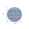 Sky Blue And Navy Blue Striped Washable Indoor Outdoor Area Rug - 3 of 4