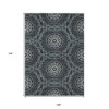 Charcoal Gray And Ivory Floral Medallion Washable Indoor Outdoor Area Rug - 3 of 4
