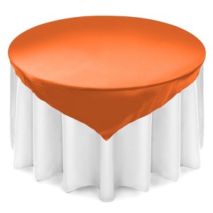 Lann's Linens 5-Pack Square Satin Tablecloth Overlays for Wedding, Banquet - 1 of 2