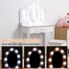 Kids Vanity Table with Lighted Mirror, Little Girls Vanity Table & Stool, Kids Makeup with Tri-Fold Mirror, Drawer & Storage - 3 of 4