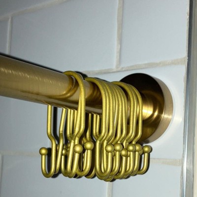 Metal Double Shower Hooks Brass - Room Essentials™ : Target