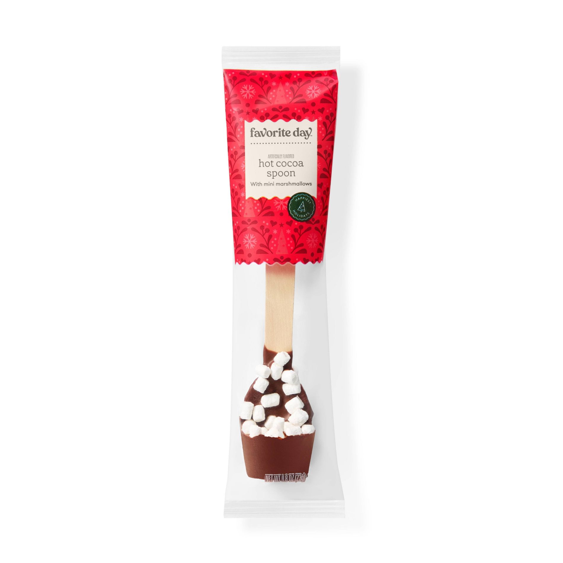 Christmas Milk Chocolaty Coated with Marshmallows Hot Cocoa Spoon - 0.8oz - Favorite Day™