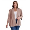 Clearlove Womens Plus Size Cardigan Casual 3/4 Sleeve Waffle Knit Duster Open Front Tops - 2 of 4