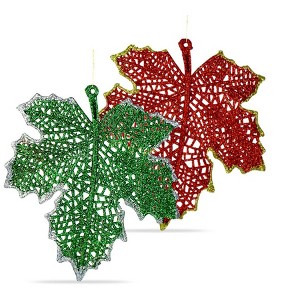 RN'D Toys Leave Ornaments - Red and Green - 24 Pack - 1 of 4