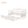Twin Size Daybed Bed with Pull-Out Trundle and Guard Rails, Solid Pine Wood Sofa Bed for Compact Living Spaces-Baofuwish - 4 of 4