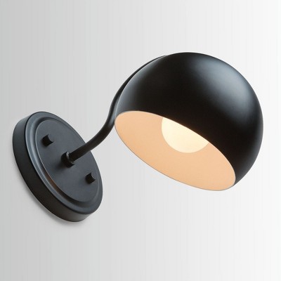 Hadley Urban Matte Black Metal Wall Sconce, Direct Wired