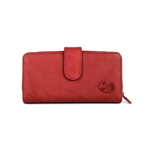 RFID Zip Around Wallet, Red