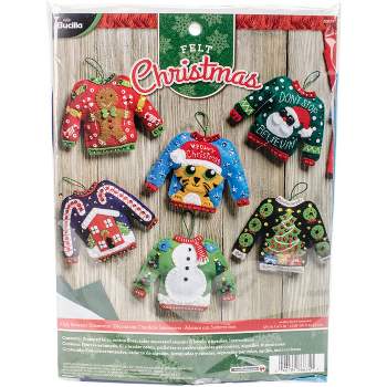 Bucilla Felt Ornaments Applique Kit Set Of 6-Ugly Sweater