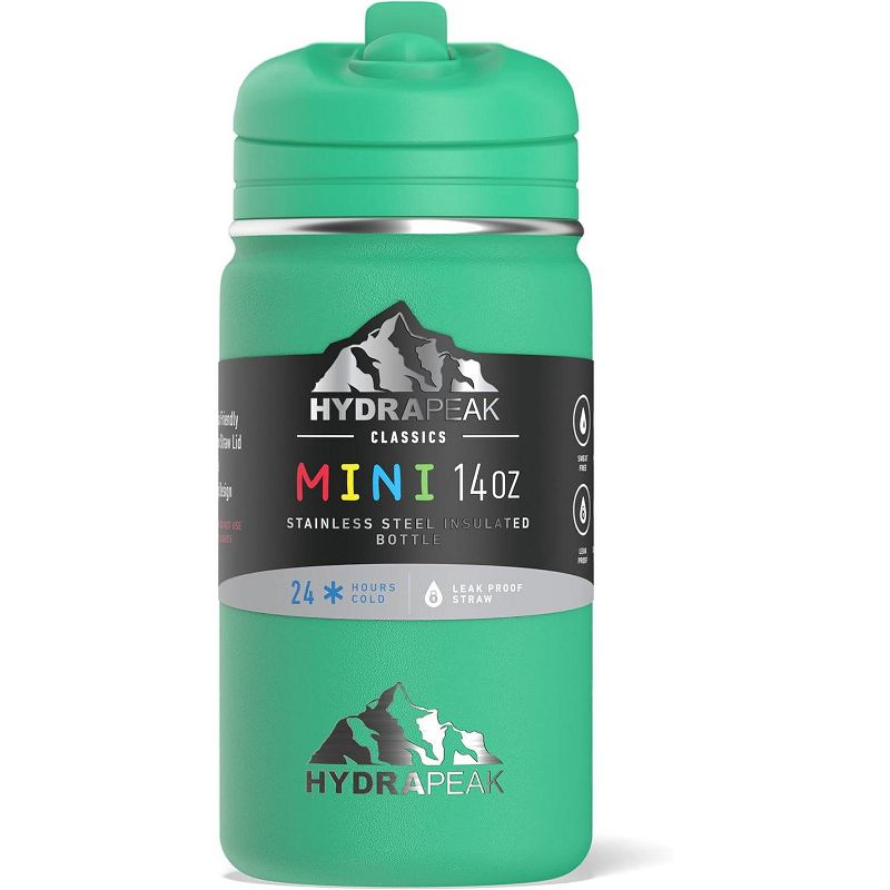 Hydrapeak Mini 14oz Kids Stainless Steel Insulated Water Bottle With Leak Proof Straw Lid, 4 of 10
