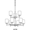Progress Lighting Replay 9-Light Two-Tier Chandelier, Brushed Nickel, White Glass Shade - 2 of 4