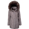 Sportoli Jackets for Women Quilted Down Alternative Longer Winter Coat with Fur Trim Hood - 4 of 4