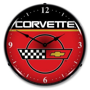 Collectable Sign & Clock | C4 Corvette LED Wall Clock Retro/Vintage, Lighted - 1 of 3