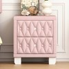 Lycvki Elegant Velvet Nightstand with 2 Drawers and Crystal Handle - 4 of 4