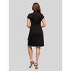 24seven Comfort Apparel Womens Mandarin Collar Knee Length Wrap Dress - 3 of 4