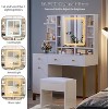 Makeup Vanity with Openable Mirror & Charging Power Outlet, 3 Colors Light, Vanity Desk with 8 Shelves & 4 Drawers for Bedroom Dressing Room, White - 3 of 4