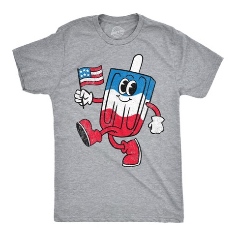 Мужские футболки Crazy Dog T-Shirts, Inc. Mens Funny T Shirts USA Popsicle Sarcastic Fourth Of July Graphic Novelty Tee for Men - Crazy Dog Men's T Shirt For Fourth Of July Light Grey L