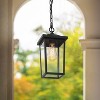 13" Metal/Glass Square Cage Modern Outdoor Pendant Light Black - LNC - image 2 of 4