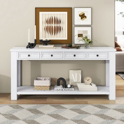 NicBex Entryway Table Console Table with Storage Drawers and Bottom Shelf Sofa Table for Living Room, Entryway, Hallway