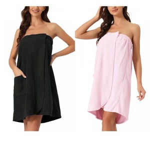 INSPIRE CHIC Women's 2 Pcs Bath Gym Towel Wrap with Shower Cap Spa Robe - 1 of 4