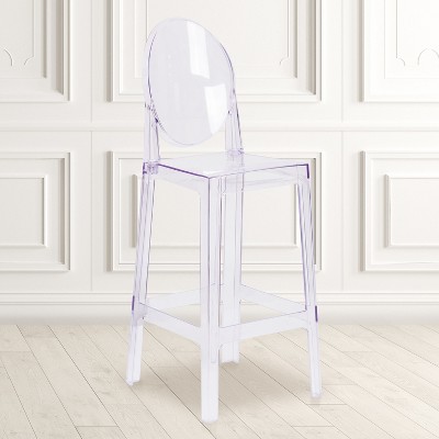 Cassidy Clear Polycarbonate Oval Back Barstool