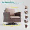 Sonkuki 2-Piece Patio Chair Set Brown Rattan Swivel Rocking Chair Set, Outdoor Furniture PE Wicker Set - 4 of 4