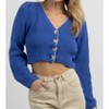 Women's CROPPED BUTTON CARDIGAN - PAPERMOON - 3 of 4
