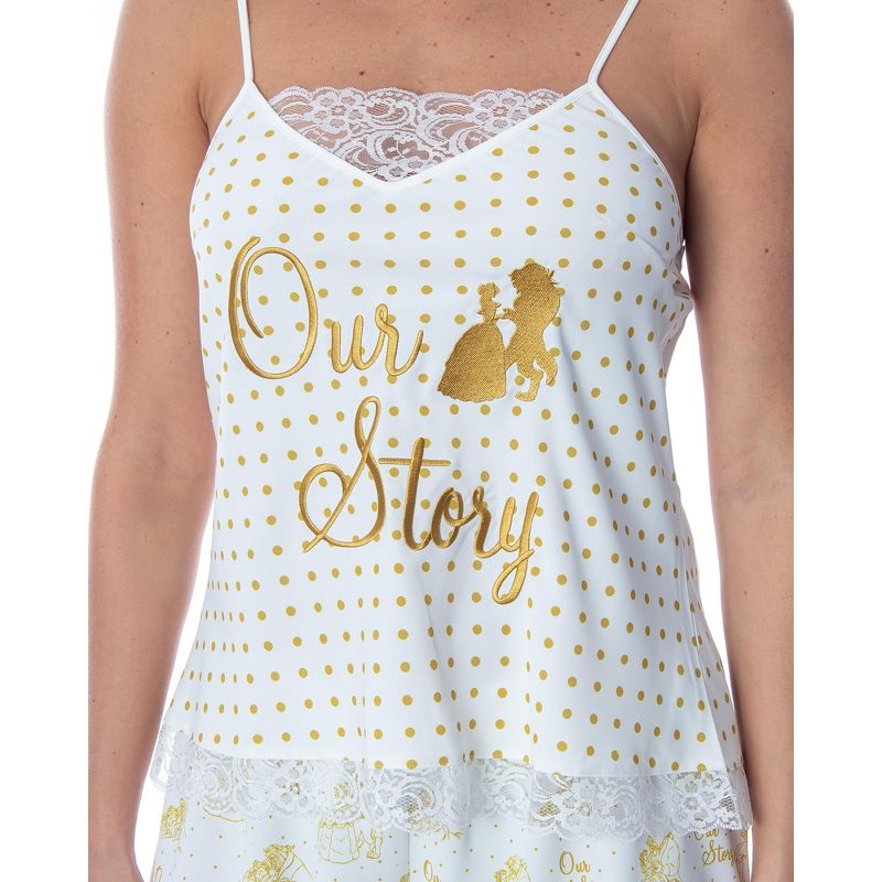 Disney Women's Beauty and The Beast Our Story Cami and Shorts Pajama Set, 3 of 6