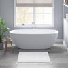 NAYSAYE Bath Rug 20" x 30" Plush Soft 100 Percent Cotton Reversible Dense Absorbent Non Slip for Bathroom, White - 2 of 4